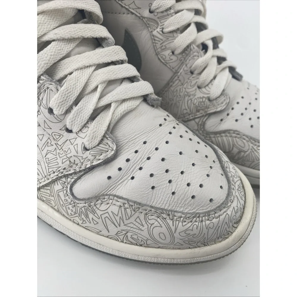 Air Jordan 1 HI OG Laser‎ White Met Silver 705289-100 Retro High top US Size 10